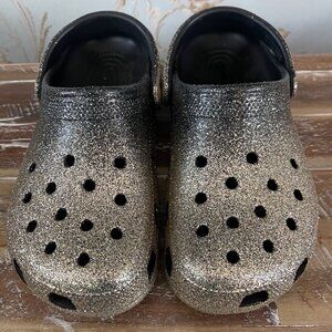 Crocs Womens Y2K Glitter Classic Clog Size W8 Party Festival Sparkle Whimsigoth